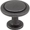 Elements 1-1/4" Diameter Gun Metal Round Button Gatsby Cabinet Knob 3960-DACM - alternate 1
